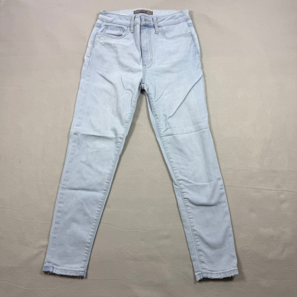 Joes Jeans Sophia High Rise Skinny Crop Light Wash Distressed Denim 26